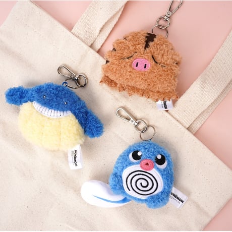 海外ポケモングッズ ポケモン × 3RD ROUND 韓国限定 ぺたんこぬいぐるみ 【ニョロモ・ウリムー・ホエルコ】