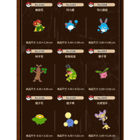ポケモン 中国ポケモンセンター 全国ずかんシリーズ(ジョウト地方) メタルバッジ 152〜200