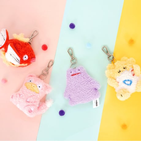 海外ポケモングッズ ポケモン × 3RD ROUND 韓国限定 ぺたんこぬいぐるみ 【トゲピー・メタモン・コイキング・ヤドン】