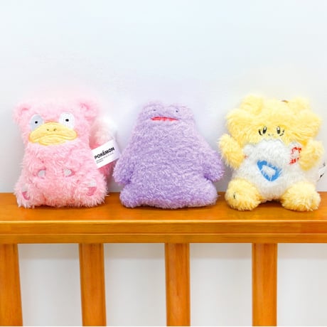 海外ポケモングッズ ポケモン × 3RD ROUND 韓国限定 ぺたんこぬいぐるみ 【トゲピー・メタモン・コイキング・ヤドン】