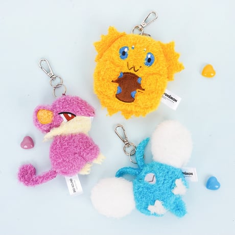 海外ポケモングッズ ポケモン × 3RD ROUND 韓国限定 ぺたんこぬいぐるみ 【バチュル・チルット・ナゾノクサ・コラッタ・コダック】