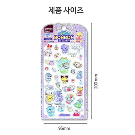 海外ポケモングッズ ポケモン × Oiympus 韓国限定 ポケピース キラキララメ入りCANDY BONBON STICKER