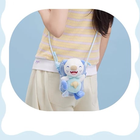 ポケモン 中国ポケモンセンター 水波相伴シリーズ ぬいぐるみ付きスマホショルダー 【ミジュマル】 / Oshawott Plush Phone Shoulder Pouch