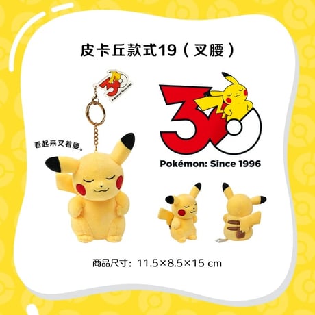海外ポケモングッズ 中国限定 30周年記念シリーズ ピカチュウ ぬいぐるみ 【16～30】