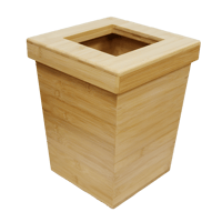 AB001-L【代引不可・佐川急便】竹製 被せ蓋つきDUSTBOX(正方形)ナチュラル
