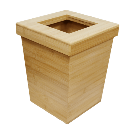 AB001-L【代引不可・佐川急便】竹製 被せ蓋つきDUSTBOX(正方形)ナチュラル