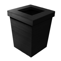 AB001B-L【代引不可・佐川急便】竹製 被せ蓋つきDUSTBOX(正方形)ブラック