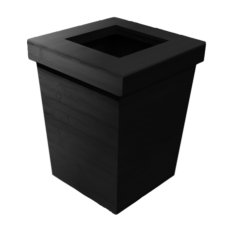 AB001B-L【代引不可・佐川急便】竹製 被せ蓋つきDUSTBOX(正方形)ブラック