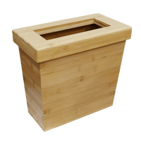 AB002-L【代引不可・佐川急便】竹製 被せ蓋つきDUSTBOX(長方形)ナチュラル