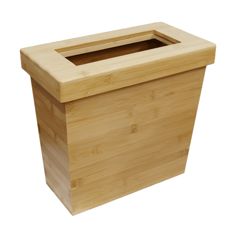 AB002-L【代引不可・佐川急便】竹製 被せ蓋つきDUSTBOX(長方形)ナチュラル
