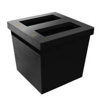 AB011B-L【代引不可・佐川急便】竹製 被せ蓋つきDUSTBOX(リサイクル)  ブラック