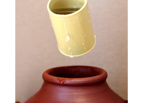 漏れなし塾生用（止水テスト済み）≪セット≫耳壺2升甕カメ（縄なし）沖縄の土で作る本場泡盛古酒（お好きなお酒を熟成）