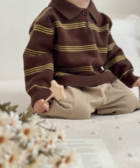 【即納】 retro border knit