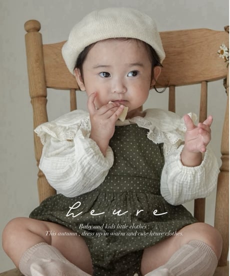 【即納】 olive rompers & blouse set