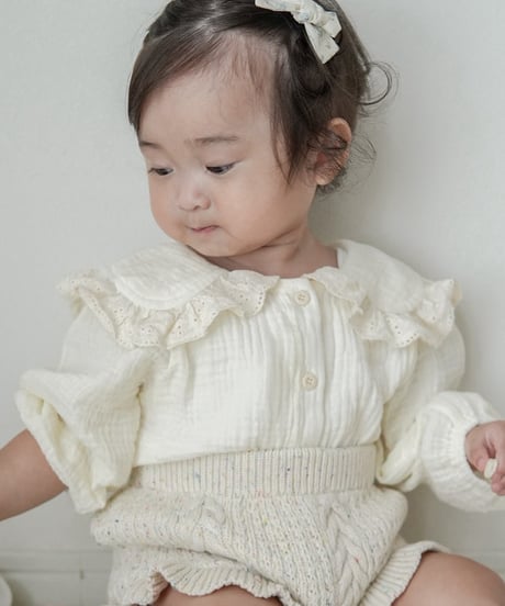 再入荷 【即納】 knit frilled hem bloomer ( ivory / pink )
