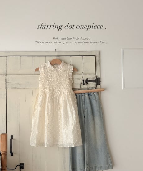 【即納】 shirring dot onepiece