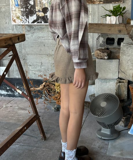 再再入荷 【即納】 classic belt skirt ( beige / charcoal gray )