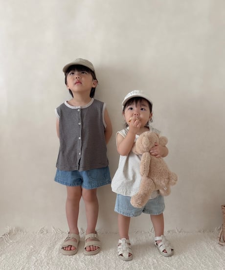 【即納】 border tanktop