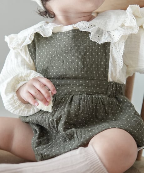 【即納】 olive rompers & blouse set