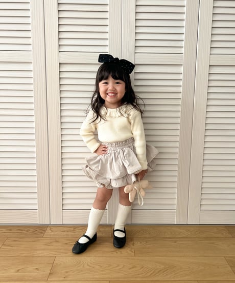 【即納】 mellow frill knit tops