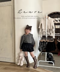 【即納】 black frill mini skirt