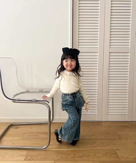 【即納】 mellow frill knit tops