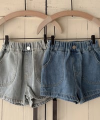 【即納】 short denim pants