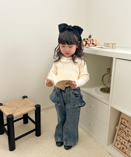 【即納】 mellow frill knit tops