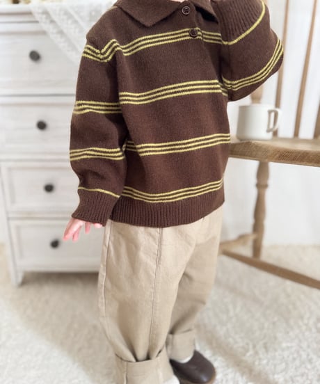 【即納】 retro border knit