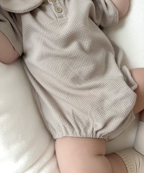 【即納】 waffle moca rompers