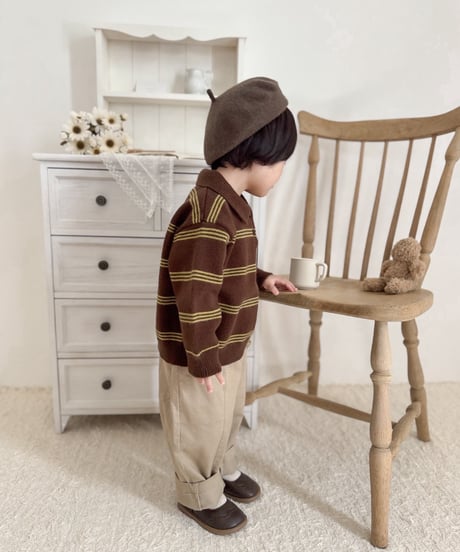 【即納】 daily pants ( brown / beige )
