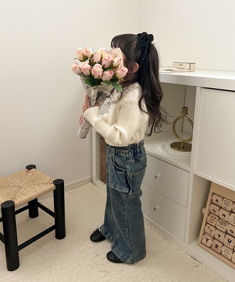 【即納】 mellow frill knit tops