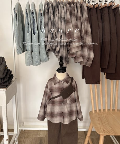 再入荷【即納】 mocha check shirts ( brown / black )