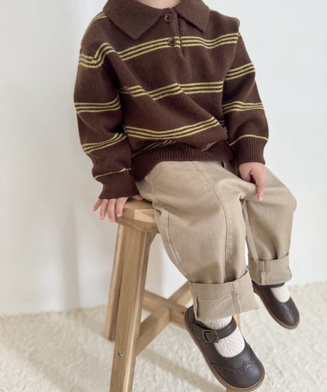 【即納】 retro border knit