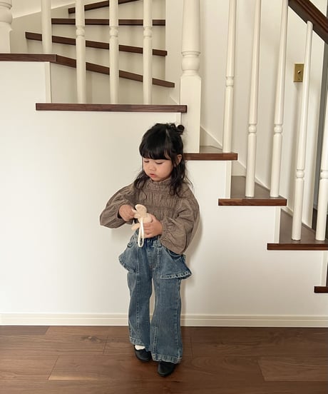 【即納】 gather check blouse