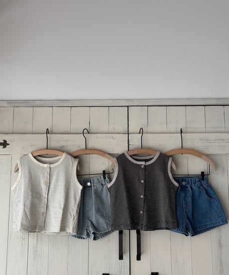 【即納】 short denim pants