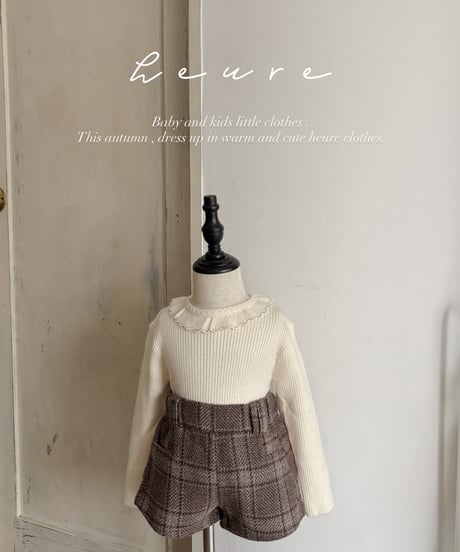 【即納】 mellow frill knit tops