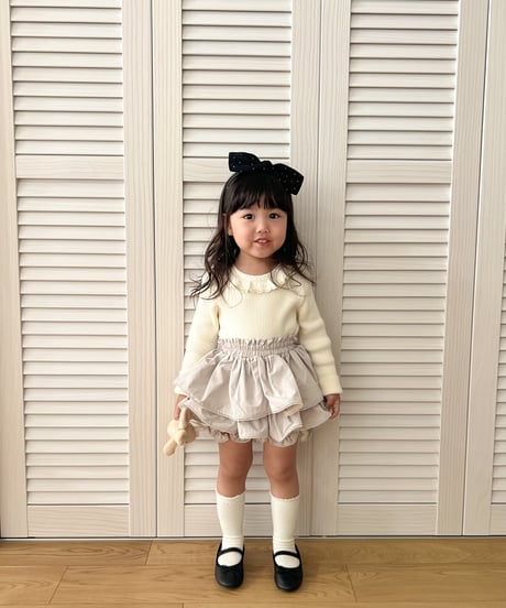 【即納】 mellow frill knit tops
