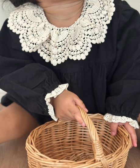 【即納】 noir lace rompers
