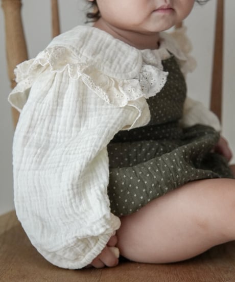 【即納】 olive rompers & blouse set