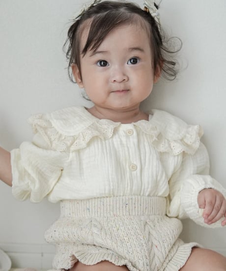 再入荷 【即納】 knit frilled hem bloomer ( ivory / pink )