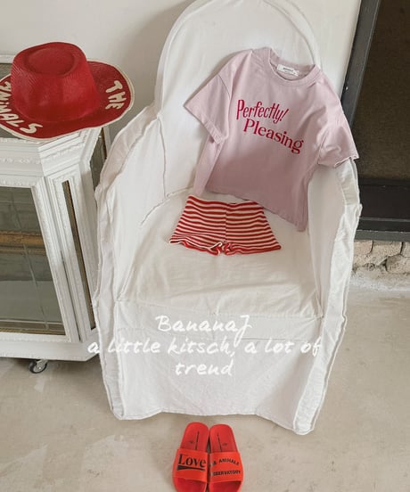 【 即納 】 perfect T-shirt ( ivory / pink / sora )