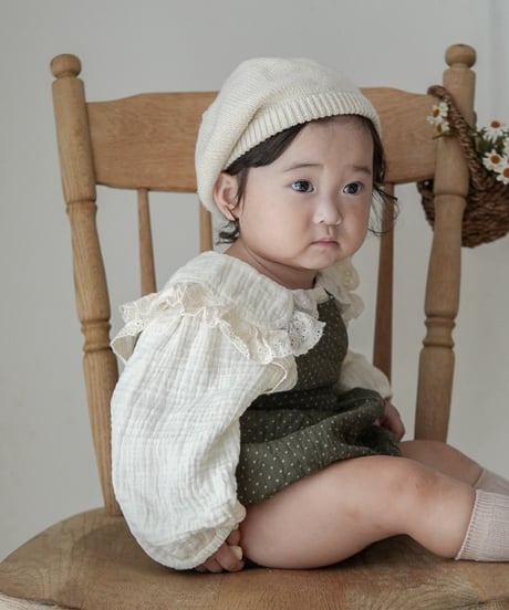 【即納】 olive rompers & blouse set