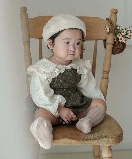 【即納】 olive rompers & blouse set