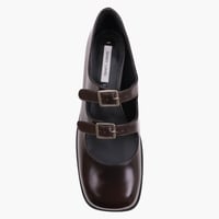 Mary Jane Double Strap Welt In Brushed Brown / Sandy Liang
