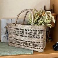 ■カゴ■かごバッグ  シーグラス 透かしバッグ