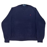 Polo Ralph Lauren V-Neck One Point Pony Cotton Knit