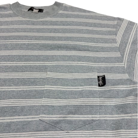 Stussy ボーダーポケットTee (黒タグ)