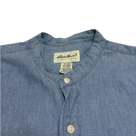 Eddie Bauer スタンドカラー シャンブレー L/S シャツ (白タグ)