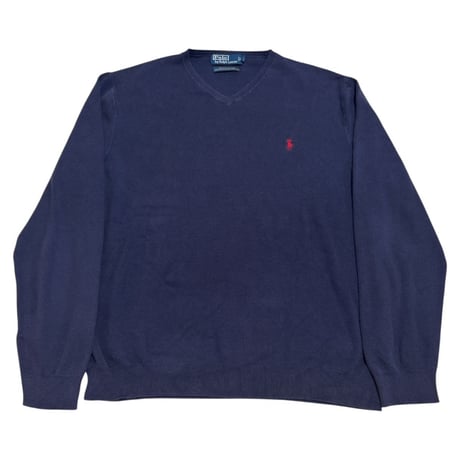 Polo Ralph Lauren V-Neck One Point Pony Cotton Knit 2